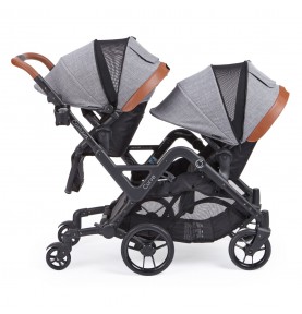 Poussette Double Curve de Contours - Coloris Gris