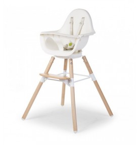 Chaise haute Evolu One.80° Childwood Naturel Blanc