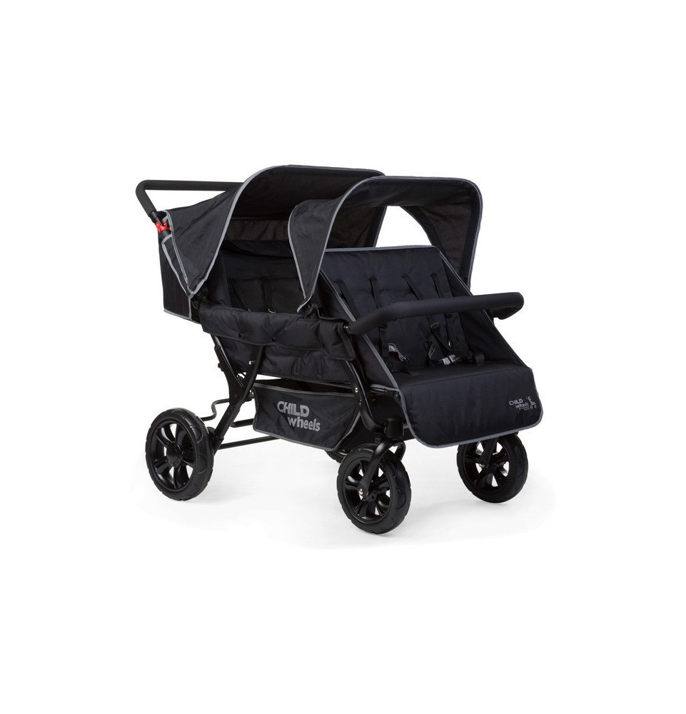 Poussette quadruple Childwheels Two By Two noir - Collection 2018